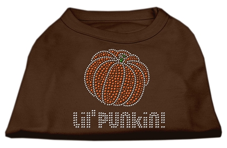 Lil' Punkin' Rhinestone Shirts Brown XS